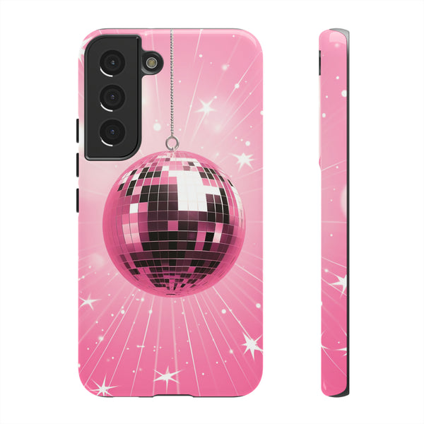 Disco Ball Phone Case - Pink Trendy Retro Mirror Ball Protective Phone Cover for iPhone, Samsung, Pixel