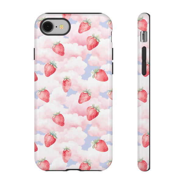 Dreamy Strawberry Cloud Phone Case - Pretty Pink Sky Protective Phone Cover for iPhone, Samsung, Pixel