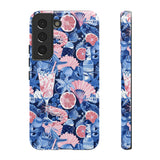 Beachy Blue Collage Phone Case - Trendy Navy Blue and Pink Aesthetic Protective Phone Cover for iPhone, Samsung, Pixel