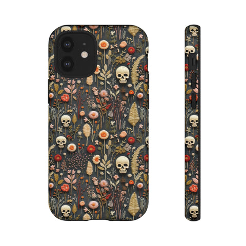 Magical Skull Garden Aesthetic 3D Phone Case for iPhone, Samsung, Pixel