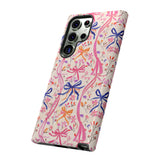 Whirly Bows Phone Case - Pink Preppy Flowers Protective Cover for iPhone, Samsung, Pixel