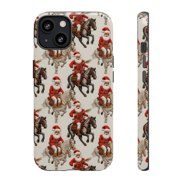 Cowboy Santa Embroidery Phone Case for iPhone, Samsung, Pixel