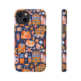 Citrus Coast Collage Phone Case - Blue Orange Trendy Coastal Art Protective Phone Cover for iPhone, Samsung, Pixel