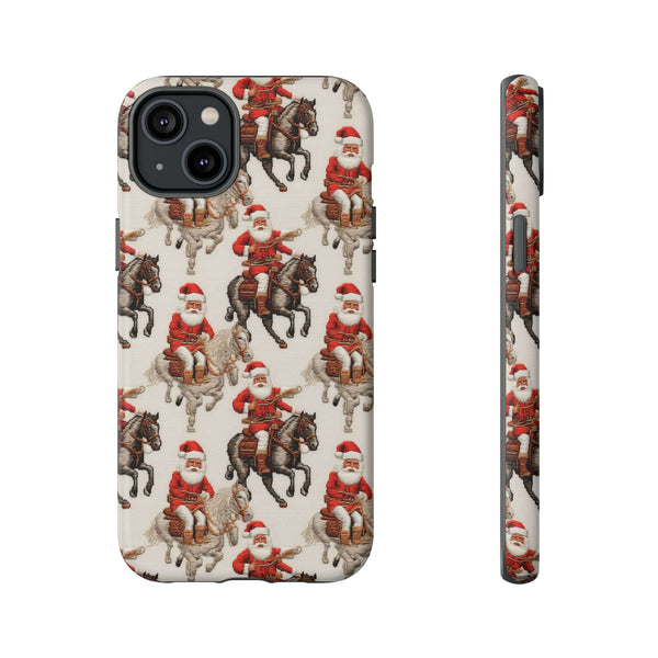 Cowboy Santa Embroidery Phone Case for iPhone, Samsung, Pixel