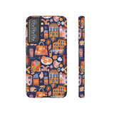 Citrus Coast Collage Phone Case - Blue Orange Trendy Coastal Art Protective Phone Cover for iPhone, Samsung, Pixel