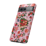 Strawberry Collage Phone Case - Pink Trendy Aesthetic Protective Phone Cover for iPhone, Samsung, Pixel