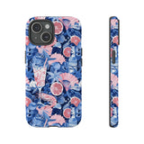 Beachy Blue Collage Phone Case - Trendy Navy Blue and Pink Aesthetic Protective Phone Cover for iPhone, Samsung, Pixel