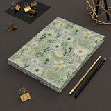 Pretty Green Meadow Wildflower Journal - Hardcover Blank Lined Notebook