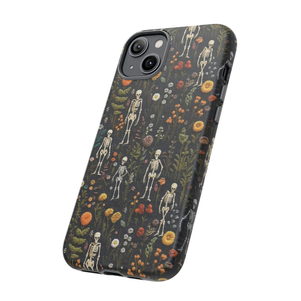Mini Skeletons in Mystique Garden 3D Phone Case for iPhone, Samsung, Pixel