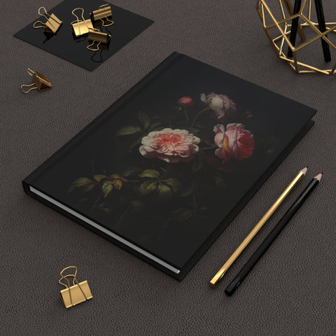 Dark Academia Botanical Rose Aesthetic Notebook