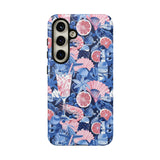 Beachy Blue Collage Phone Case - Trendy Navy Blue and Pink Aesthetic Protective Phone Cover for iPhone, Samsung, Pixel