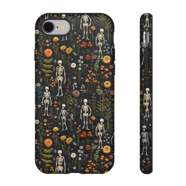 Mini Skeletons in Mystique Garden 3D Phone Case for iPhone, Samsung, Pixel