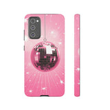 Disco Ball Phone Case - Pink Trendy Retro Mirror Ball Protective Phone Cover for iPhone, Samsung, Pixel