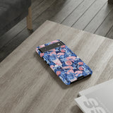 Beachy Blue Collage Phone Case - Trendy Navy Blue and Pink Aesthetic Protective Phone Cover for iPhone, Samsung, Pixel