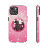 Disco Ball Phone Case - Pink Trendy Retro Mirror Ball Protective Phone Cover for iPhone, Samsung, Pixel