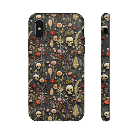 Magical Skull Garden Aesthetic 3D Phone Case for iPhone, Samsung, Pixel