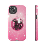 Disco Ball Phone Case - Pink Trendy Retro Mirror Ball Protective Phone Cover for iPhone, Samsung, Pixel