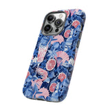 Beachy Blue Collage Phone Case - Trendy Navy Blue and Pink Aesthetic Protective Phone Cover for iPhone, Samsung, Pixel