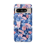 Beachy Blue Collage Phone Case - Trendy Navy Blue and Pink Aesthetic Protective Phone Cover for iPhone, Samsung, Pixel