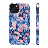 Beachy Blue Collage Phone Case - Trendy Navy Blue and Pink Aesthetic Protective Phone Cover for iPhone, Samsung, Pixel