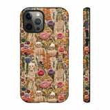 Skeletons in Bloom Garden 3D Aesthetic Phone Case for iPhone, Samsung, Pixel iPhone 12 Pro / Glossy