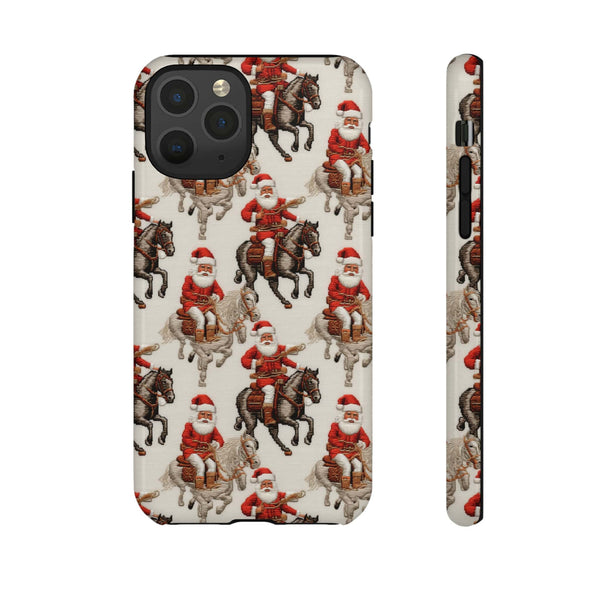 Cowboy Santa Embroidery Phone Case for iPhone, Samsung, Pixel
