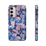 Beachy Blue Collage Phone Case - Trendy Navy Blue and Pink Aesthetic Protective Phone Cover for iPhone, Samsung, Pixel