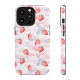 Dreamy Strawberry Cloud Phone Case - Pretty Pink Sky Protective Phone Cover for iPhone, Samsung, Pixel