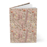 Rosy Meadow Pink Wildflower Journal - Hardcover Blank Lined Notebook