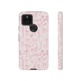 Pink Floral Bow Phone Case - Preppy Bows Protective Phone Cover for iPhone, Samsung, Pixel