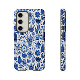 Blue State of Life Phone Case - Trendy Navy Blue Collage Protective Phone Cover for iPhone, Samsung, Pixel