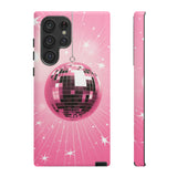 Disco Ball Phone Case - Pink Trendy Retro Mirror Ball Protective Phone Cover for iPhone, Samsung, Pixel