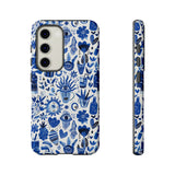 Blue State of Life Phone Case - Trendy Navy Blue Collage Protective Phone Cover for iPhone, Samsung, Pixel