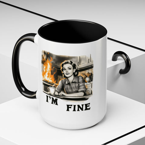 "I'm Fine" Retro Art Mug - Nostalgic Charm & Classic Humor Gift
