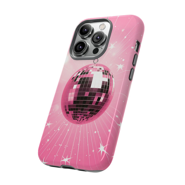 Disco Ball Phone Case - Pink Trendy Retro Mirror Ball Protective Phone Cover for iPhone, Samsung, Pixel