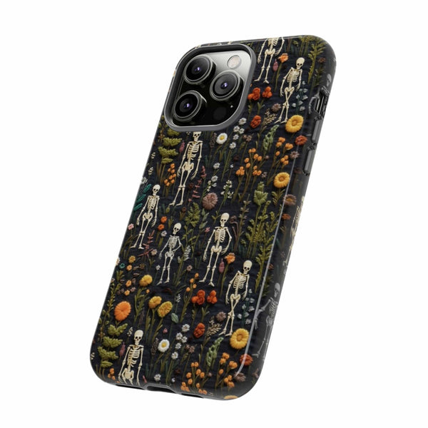 Mini Skeletons in Mystique Garden 3D Phone Case for iPhone, Samsung, Pixel