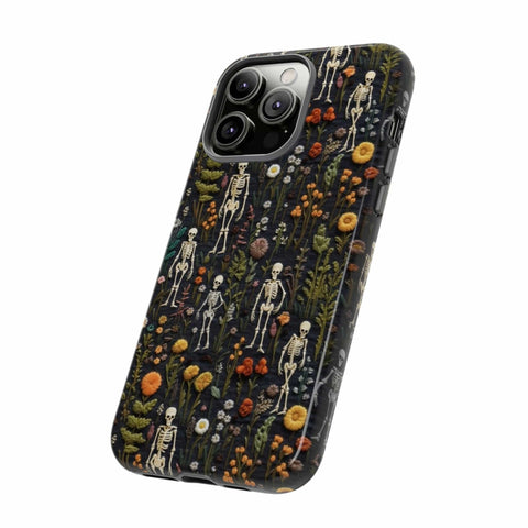 Mini Skeletons in Mystique Garden 3D Phone Case for iPhone, Samsung, Pixel