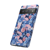 Beachy Blue Collage Phone Case - Trendy Navy Blue and Pink Aesthetic Protective Phone Cover for iPhone, Samsung, Pixel