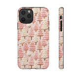 Pink Christmas Trees 3D Embroidery Phone Case for iPhone, Samsung, Pixel iPhone 11 Pro / Matte