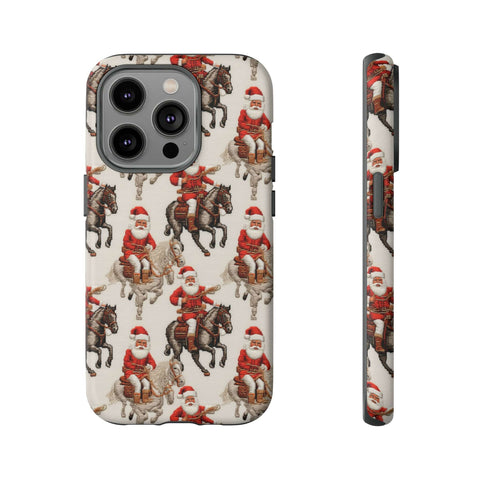 Cowboy Santa Embroidery Phone Case for iPhone, Samsung, Pixel