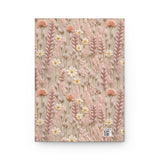 Rosy Meadow Pink Wildflower Journal - Hardcover Blank Lined Notebook