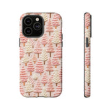 Pink Christmas Trees 3D Embroidery Phone Case for iPhone, Samsung, Pixel iPhone 14 Pro Max / Matte