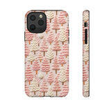 Pink Christmas Trees 3D Embroidery Phone Case for iPhone, Samsung, Pixel iPhone 11 Pro / Glossy