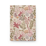 Enchanted Pink Wildflowers Journal - Hardcover Blank Lined Notebook