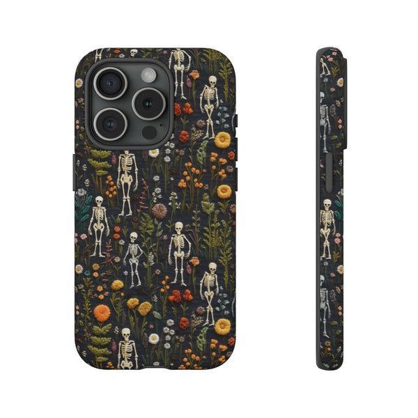 Mini Skeletons in Mystique Garden 3D Phone Case for iPhone, Samsung, Pixel