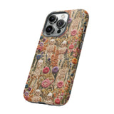 Skeletons in Bloom Garden 3D Aesthetic Phone Case for iPhone, Samsung, Pixel