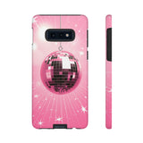 Disco Ball Phone Case - Pink Trendy Retro Mirror Ball Protective Phone Cover for iPhone, Samsung, Pixel