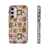 Fruit Stamps Collage Phone Case - Trendy Stickers Aesthetic Protective Phone Cover for iPhone, Samsung, Pixel