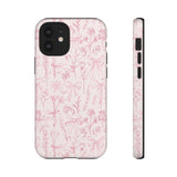 Pink Floral Bow Phone Case - Preppy Bows Protective Phone Cover for iPhone, Samsung, Pixel