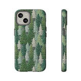 Christmas Forest 3D Aesthetic Phone Case for iPhone, Samsung, Pixel iPhone 14 / Glossy